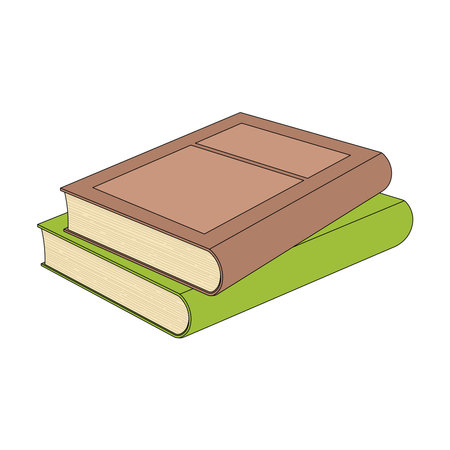 kids drawing cartoon Vector illustration textbooks icon Isolated on Whiteのイラスト素材