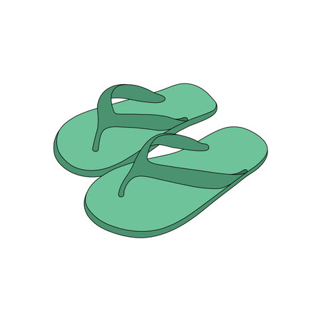kids drawing cartoon Vector illustration sandals icon Isolated on Whiteのイラスト素材