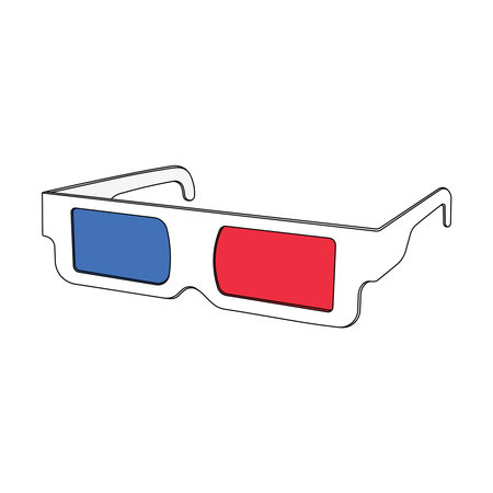 cartoon 3d glasses Isolated on Whiteのイラスト素材