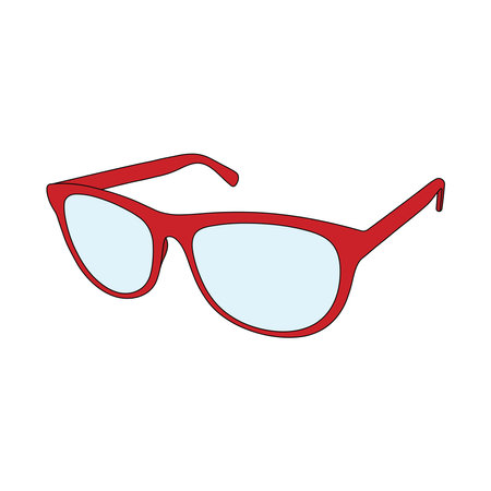 kids drawing cute glasses cartoon isolatedのイラスト素材