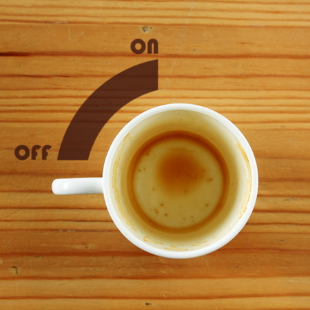 coffe cup switch button - offの写真素材
