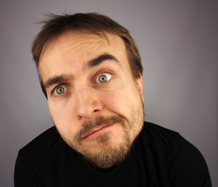 Portrait of confused manの写真素材
