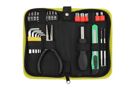 Portable or pocket toolkit with set locksmith tools for homeの写真素材