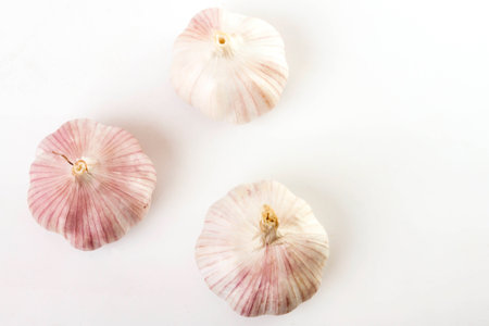 garlic top viewの写真素材