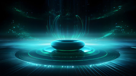 Futuristic banner of digital art. Speaker background and light effect, stylish background material with a sense of technologyの素材