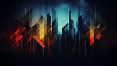 Futuristic banner of digital art. Technology square background and light effect, cyberpunk style background material with a sense of technologyの素材