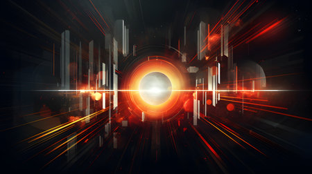 Futuristic banner of digital art. Technology line background and light effect, cyberpunk style background material with a sense of technologyの素材