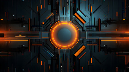 Futuristic banner of digital art. Fragments background and light effect, cyberpunk style background material with a sense of technologyの素材
