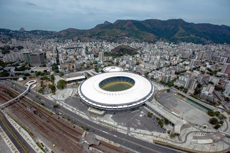 Aerial View of Maracana Football Stadium, Rio de Janeiro, Brazilのeditorial素材