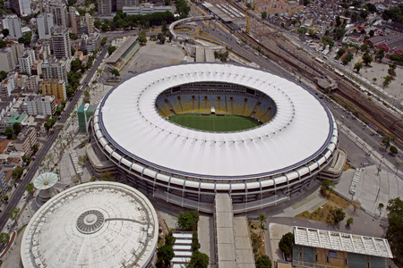 Aerial View of Maracana Football Stadium, Rio de Janeiro, Brazilのeditorial素材