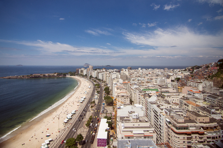 High level view on Copacabana Beach, Rio de Janeiro, Brazilの写真素材