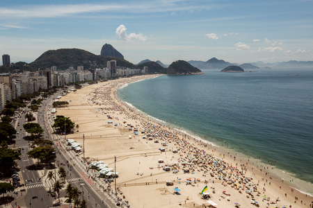 High level view on Copacabana Beach, Rio de Janeiro, Brazilの写真素材
