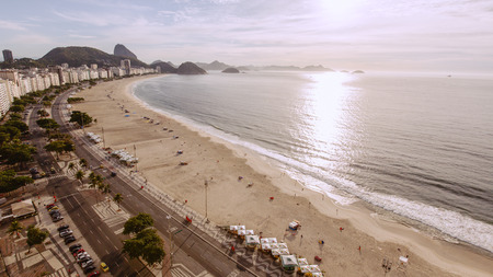 High level view on Copacabana Beach, Rio de Janeiro, Brazilの写真素材