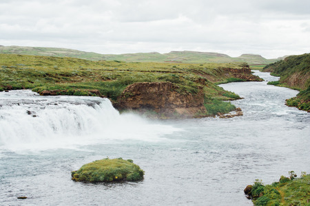 Faxi waterfall in Icelandの写真素材