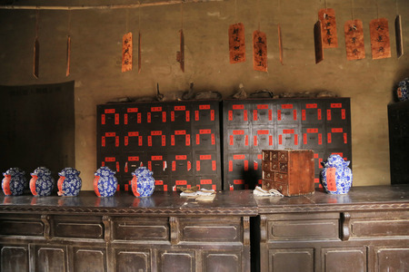 Pharmacy at Zhenbeibu China West Film Studioのeditorial素材