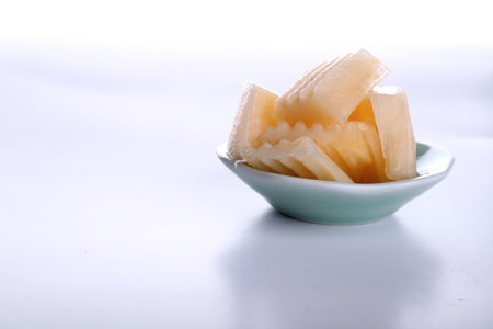 corrugated cantaloupe on the disc の写真素材