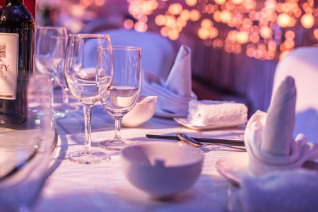 Banquet tables cornerのeditorial素材