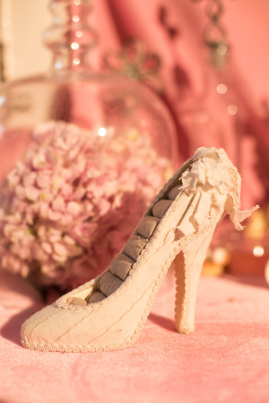 High-heeled shoes decorated weddingの写真素材