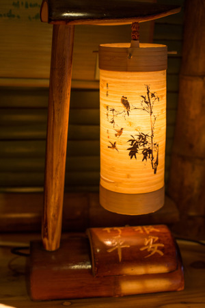 Chinese bamboo lampのeditorial素材
