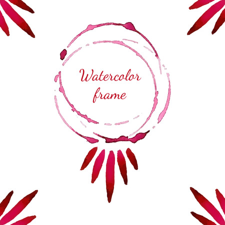 Watercolor abstract textured cup or wine stain.Vintage and retro background.のイラスト素材