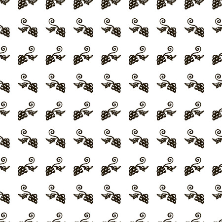 Seamless pattern with stylized hand drawn grape branches and leaves. Vector elegance decorative wine backgroundのイラスト素材