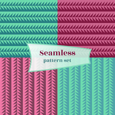Set seamless geometric abstract patterns. Can be used in textiles, for book design, website background. Vector backgroundのイラスト素材