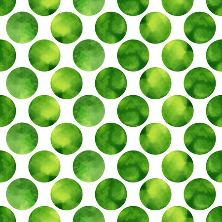 Watercolor seamless pattern with green textured circles. Vector spring backgroundのイラスト素材