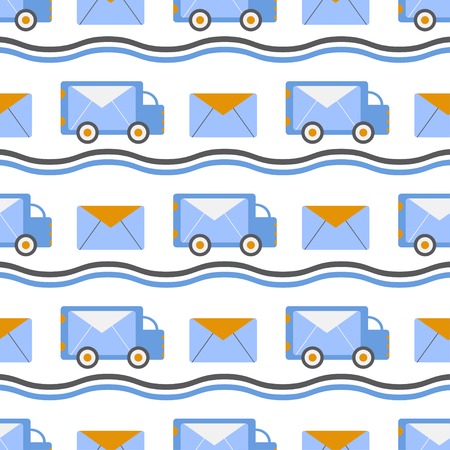 Delivery truck Seamless grid lines texture. Cells repeating pattern. Car texture background. Vectorのイラスト素材