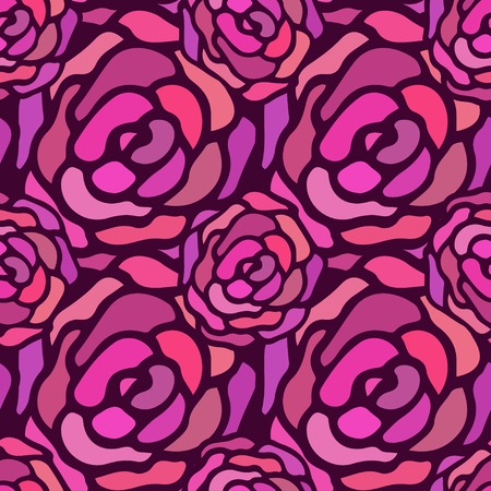 Rose seamless vector pattern. The texture be used for printing on fabric or paper and background in web design.のイラスト素材