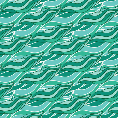 Seamless wave hand-drawn pattern, waves vector background. Can be used for wallpaper, pattern fills, web page background,surface textures. Gorgeous seamless wave backgroundのイラスト素材