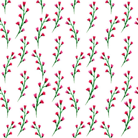 Abstract floral watercolor seamless background. Flowers and leaves background. Can be used for...