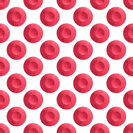 Watercolor seamless pattern, red polka dot. Vector retro texture for designのイラスト素材
