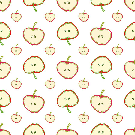 Apples seamless pattern. Simple vector background with fruit. For fabric, textile, wallpaper, wrapping paperの写真素材