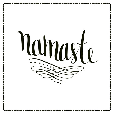 Namaste lettering Calligraphic indian text.のイラスト素材