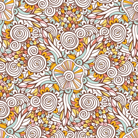 Floral ornamental pattern in vector for coloring book page or fashion textile design.のイラスト素材