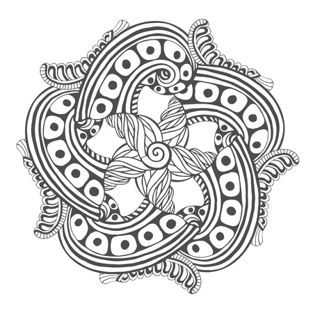 Mandala for coloring book pages. Vector ornament pattern for tattoo design.のイラスト素材