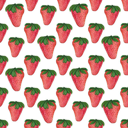Watercolor strawberry pattern Seamless pattern texture.の写真素材