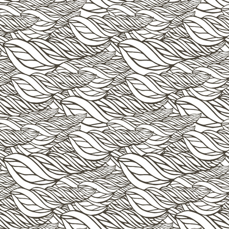 Vector pattern with abstract wave ornament. Adult coloring book page. Zentangle seamless designのイラスト素材