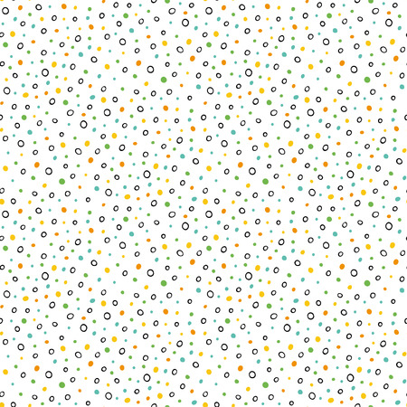 Textile polka dot pattern. Birthday vector decoration. Colorful fashion seamless patternのイラスト素材