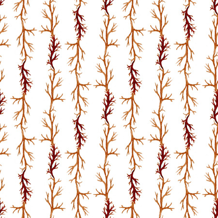 Watercolor branches seamless pattern. Hand paint background. Can be used for textile and fabric design.の写真素材