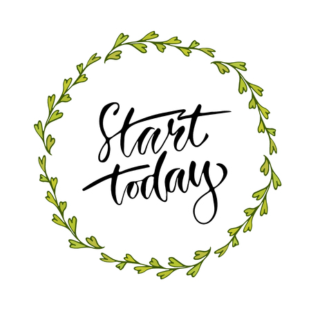 Modern vector lettering. Inspirational hand lettered quote for wall poster. Printable calligraphy phrase. T-shirt print design.のイラスト素材
