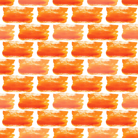 Watercolor pattern of orange bricks. Seamless web background for we texture or wrapping paperの写真素材