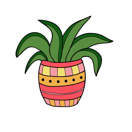 Houseplant vector icon. T-shirt print design. Cute sticker. Interior posterのイラスト素材