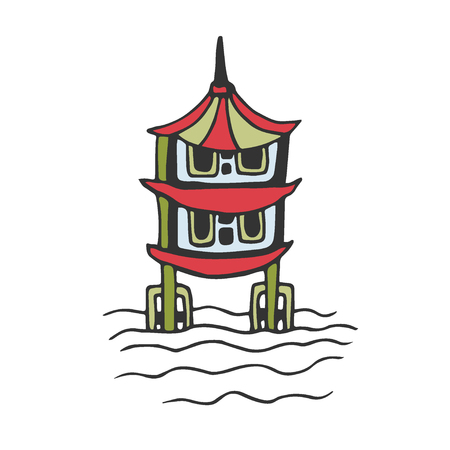 Japan building icon vector illustration.のイラスト素材