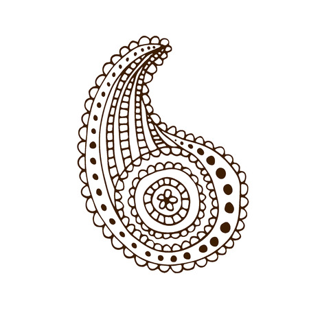 Paislay vector illustration. Henna Tattoo design. Sketch artのイラスト素材