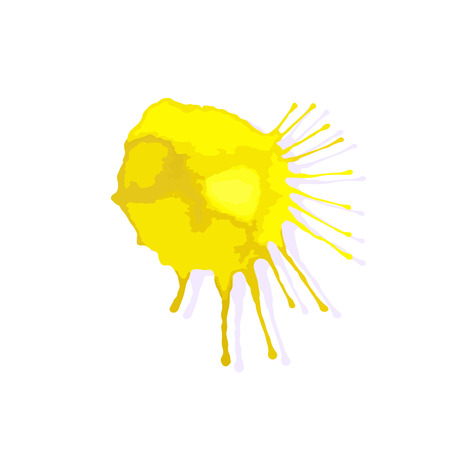 Yellow painted banner. Splash ink blot. Grunge vector backgroundのイラスト素材