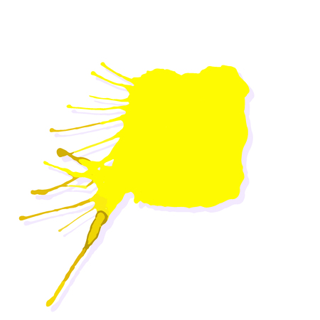 Yellow abstract banner. Painted ink blot. Grunge vector backgroundのイラスト素材