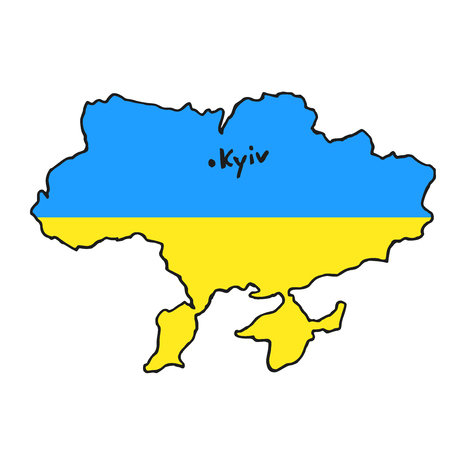 Map Ukraine. Vector illustration. Flag color iconのイラスト素材