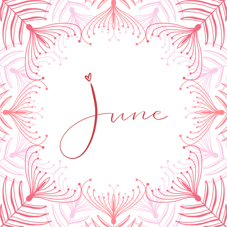 June calligraphy icon. Typographic print design. Calligraphic printable vectorのイラスト素材