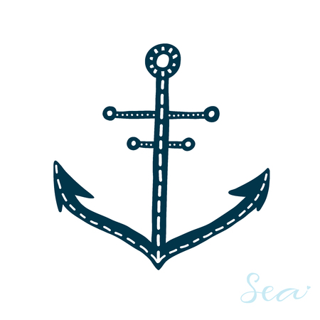Anchor symbol icon. Marine vector element isolated on white background. Simple anchor for summer designのイラスト素材